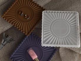 Molde silicona plato cuadrado rayo sol con burbujas